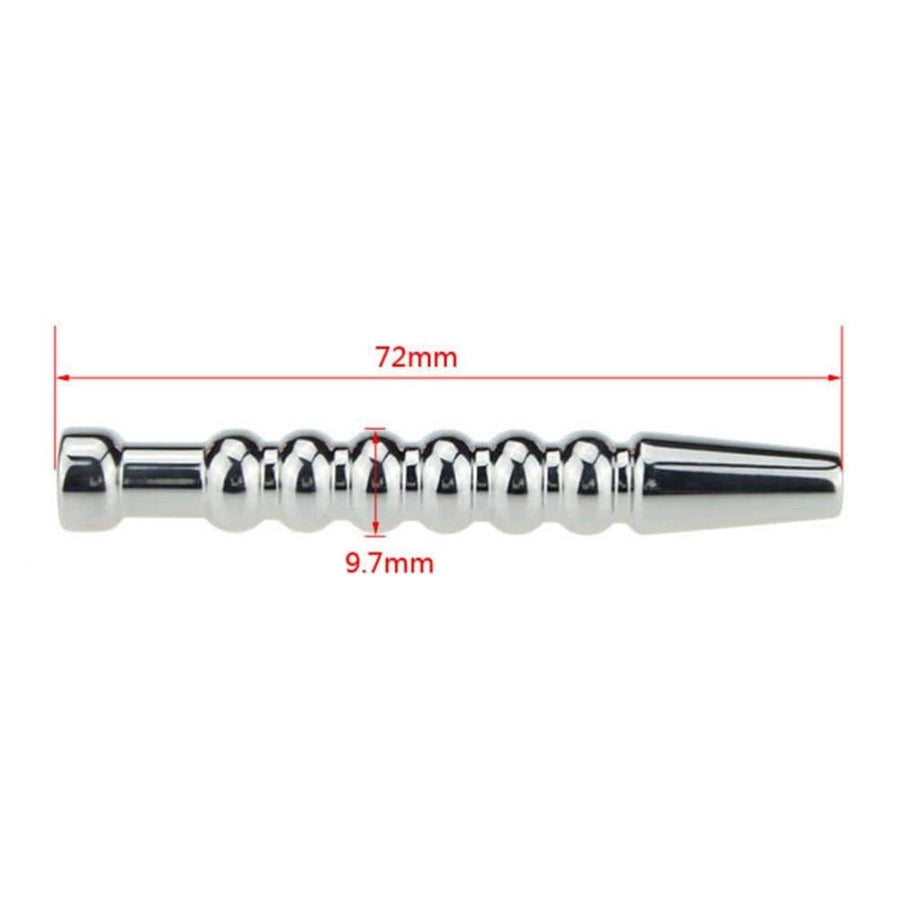 Ribbed Stainless Hollow Penis Plug BDSM, gallery view 9