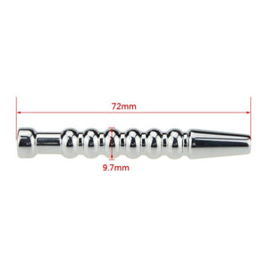 Ribbed Stainless Hollow Penis Plug BDSM