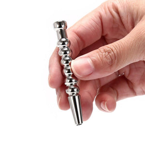 Ribbed Stainless Hollow Penis Plug BDSM