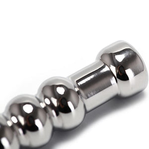 Ribbed Stainless Hollow Penis Plug BDSM