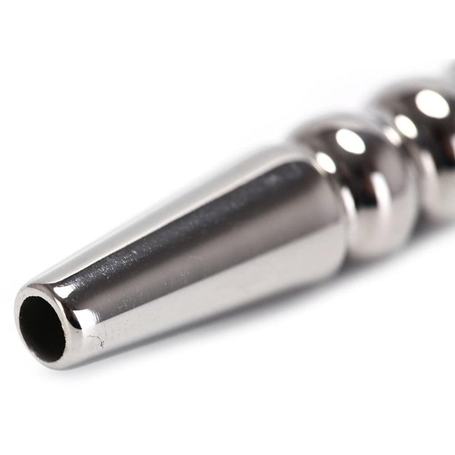 Ribbed Stainless Hollow Penis Plug BDSM, gallery view 3