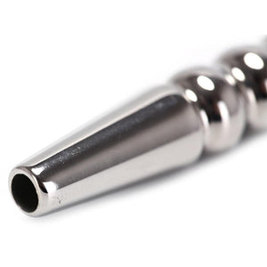 Ribbed Stainless Hollow Penis Plug BDSM