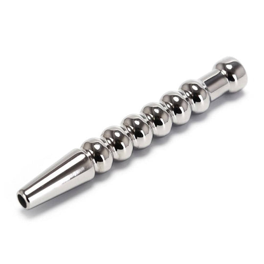Ribbed Stainless Hollow Penis Plug BDSM product view