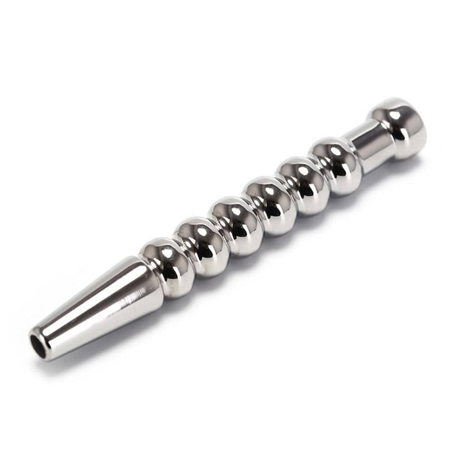 Ribbed Stainless Hollow Penis Plug BDSM product view
