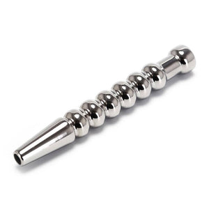 Ribbed Stainless Hollow Penis Plug BDSM