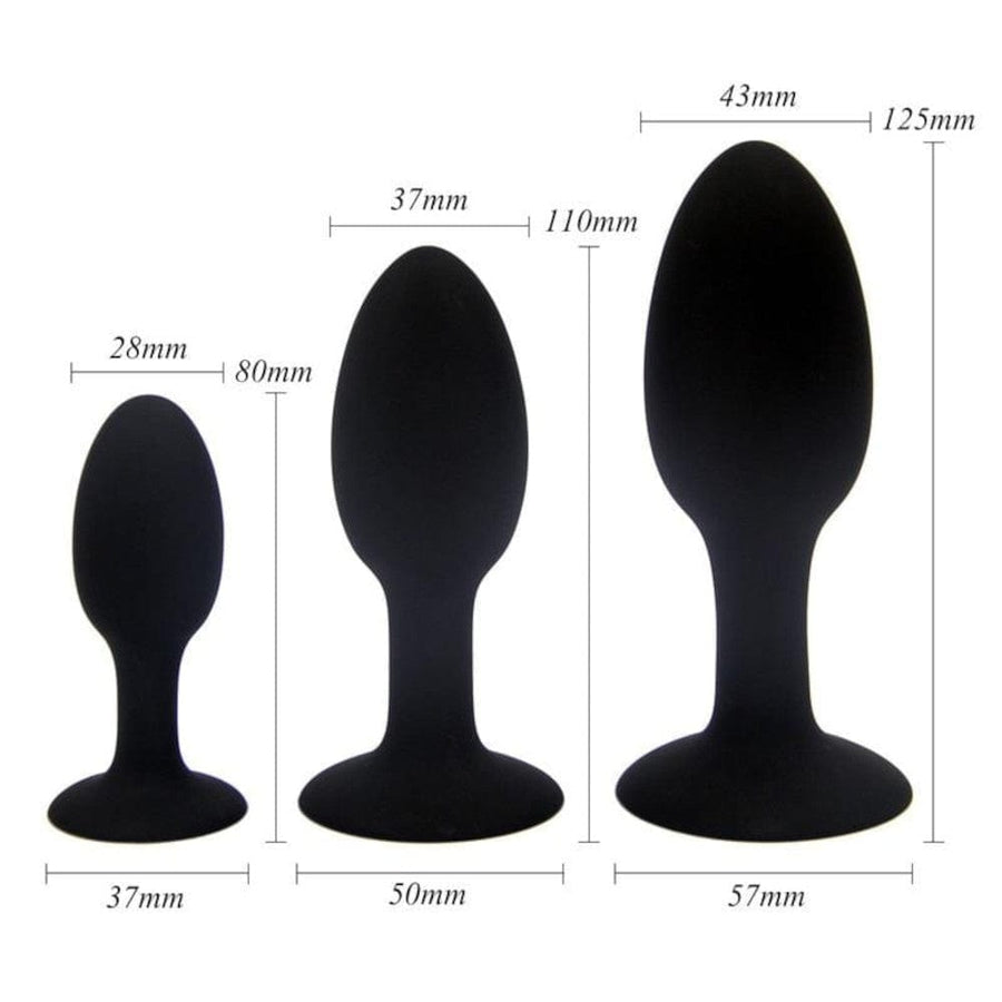 Silicone Butt Plug With Internal Metal Ball, gallery view 6