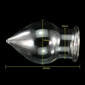 Großer Analplug aus Glas in Form einer großen Brust