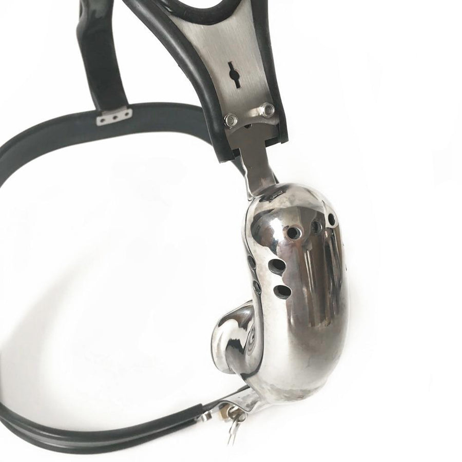 Stainless Steel Chastity Belt w/ Anal plug, gallery view 6