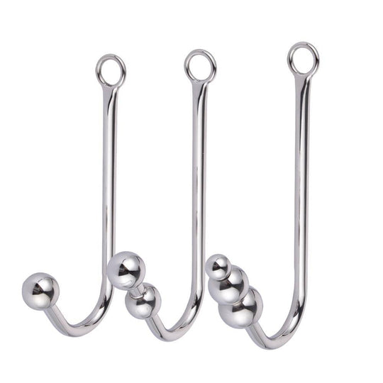 Stainless Steel Beaded Anal Hook 9.07 to 9.84 Inches Long product view