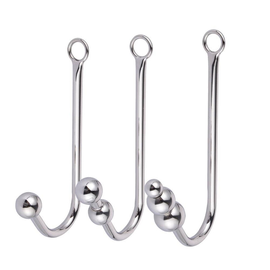 Stainless Steel Beaded Anal Hook 9.07 to 9.84 Inches Long product view