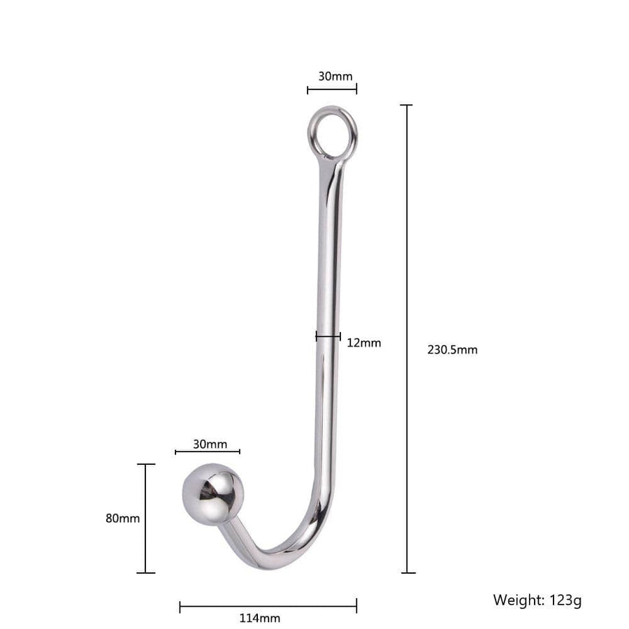 Stainless Steel Beaded Anal Hook 9.07 to 9.84 Inches Long, gallery view 11