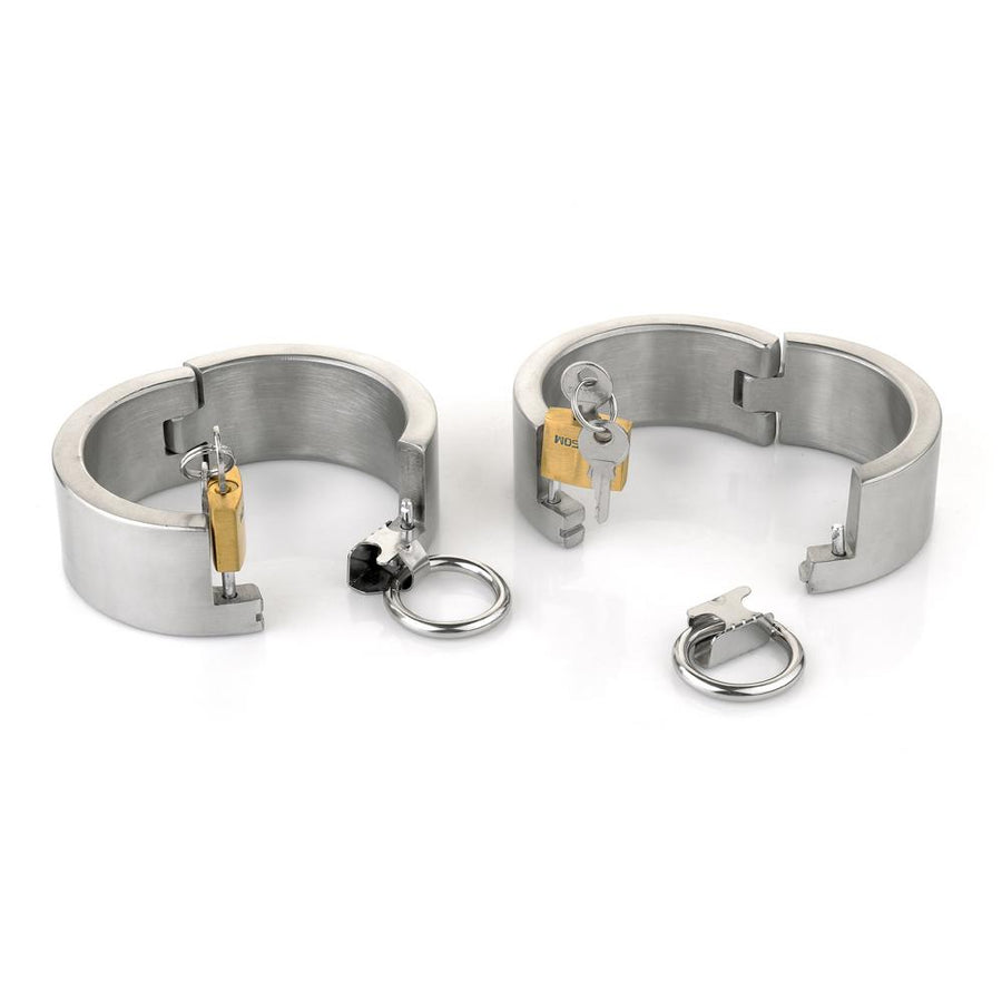 Stainless Steel Lockable Bondage Handcuffs BDSM, gallery view 3