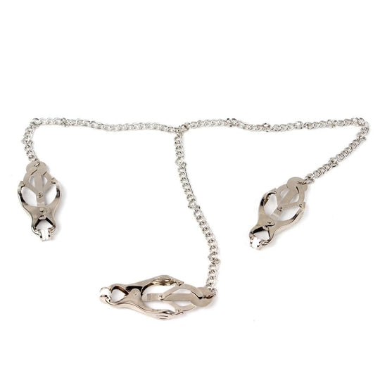 BDSM Torture Trio Nipple Clit Chain product view