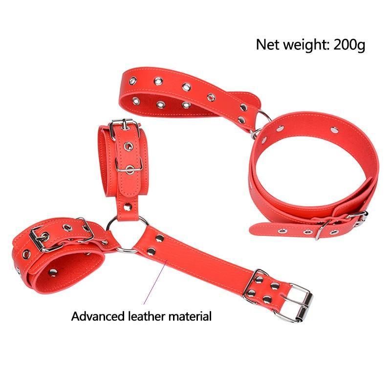 Sissy Slave Hands Neck Collar Restraint BDSM, gallery view 4