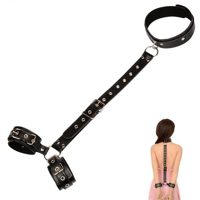 Sissy Slave Hands Neck Collar Restraint BDSM, gallery view 2