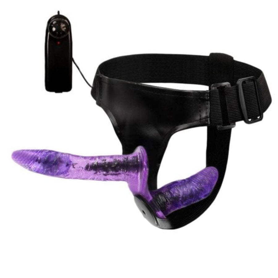 Stylish Purple Double Ended Vibrating Strap On BDSM, gallery view 3