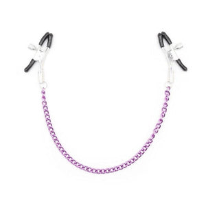 BDSM Sexy Purple Chain Nipple Clamps for Couples