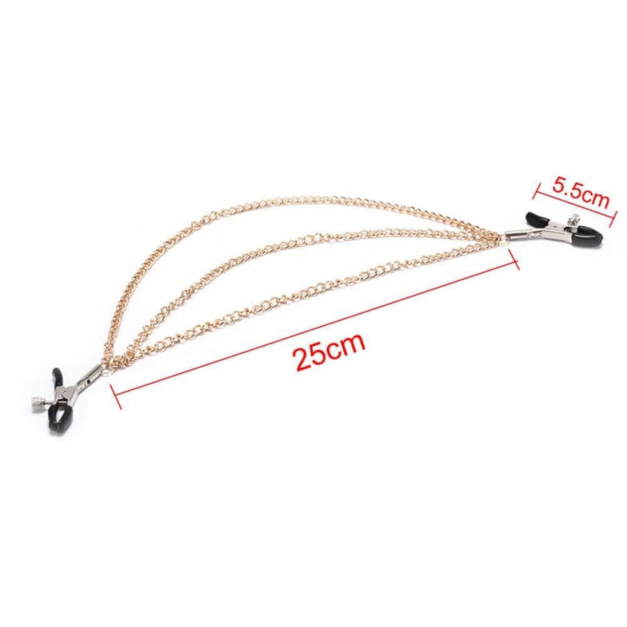 BDSM Voguish Nipple Clamp Necklace, gallery view 3