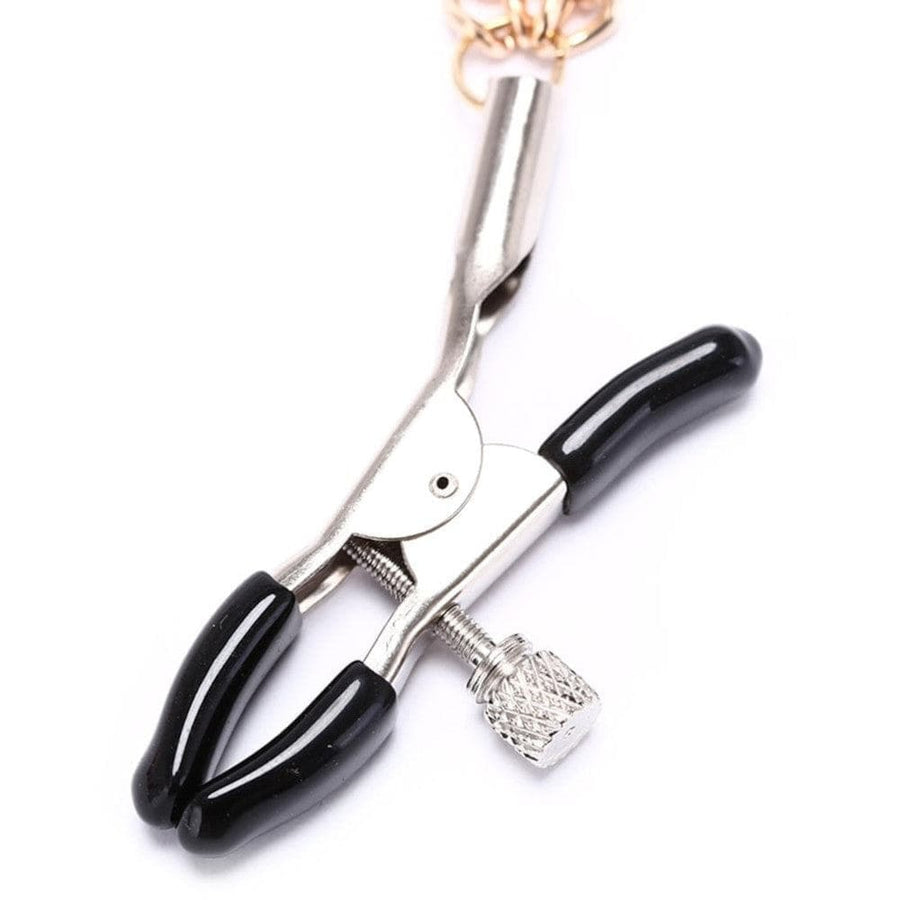 BDSM Voguish Nipple Clamp Necklace, gallery view 4