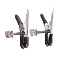 Load image into Gallery viewer, BDSM Adjustable Metal Black Nipple Clamps
