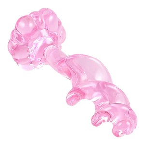 Pink Twirling Tower Glass Butt Plug BDSM