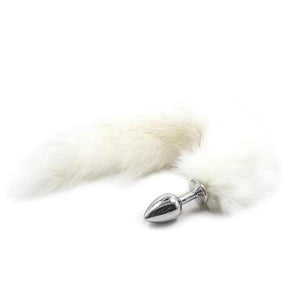 Charming White Cat Tail Butt Plug  BDSM