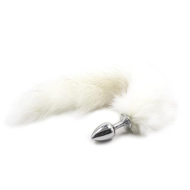 Charming White Cat Tail Butt Plug  BDSM