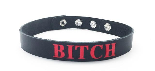 Genuine Leather Sissy Bitch Collar BDSM, gallery view 2