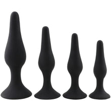 Charger l&#39;image dans la galerie, Kit d&#39;entraînement anal en silicone hypoallergénique 4 pièces BDSM
