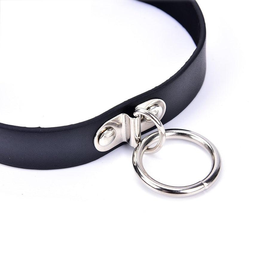 Leather Bondage Collar BDSM, gallery view 5