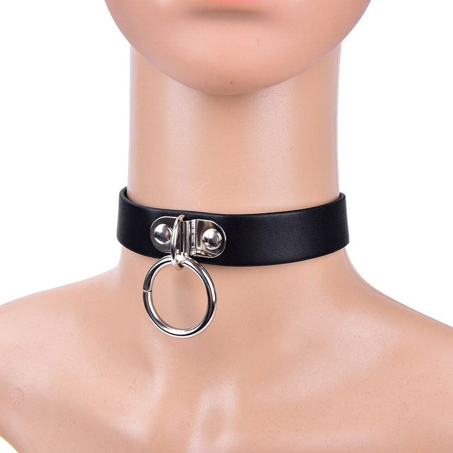 Leather Bondage Collar BDSM, gallery view 2