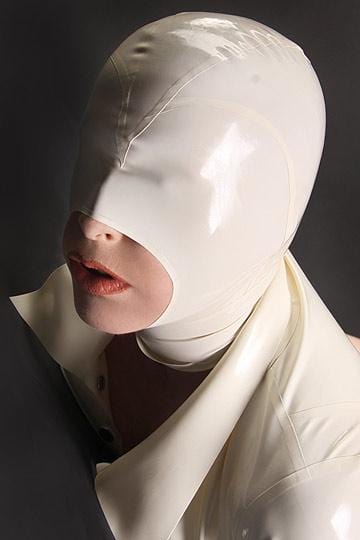 Helpless Predicament White Latex Mask BDSM, gallery view 2