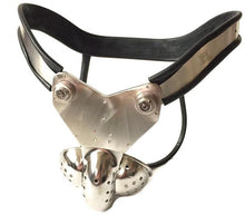 Load image into Gallery viewer, Stainless Steel Chastity Belt With Scrotum Groove
