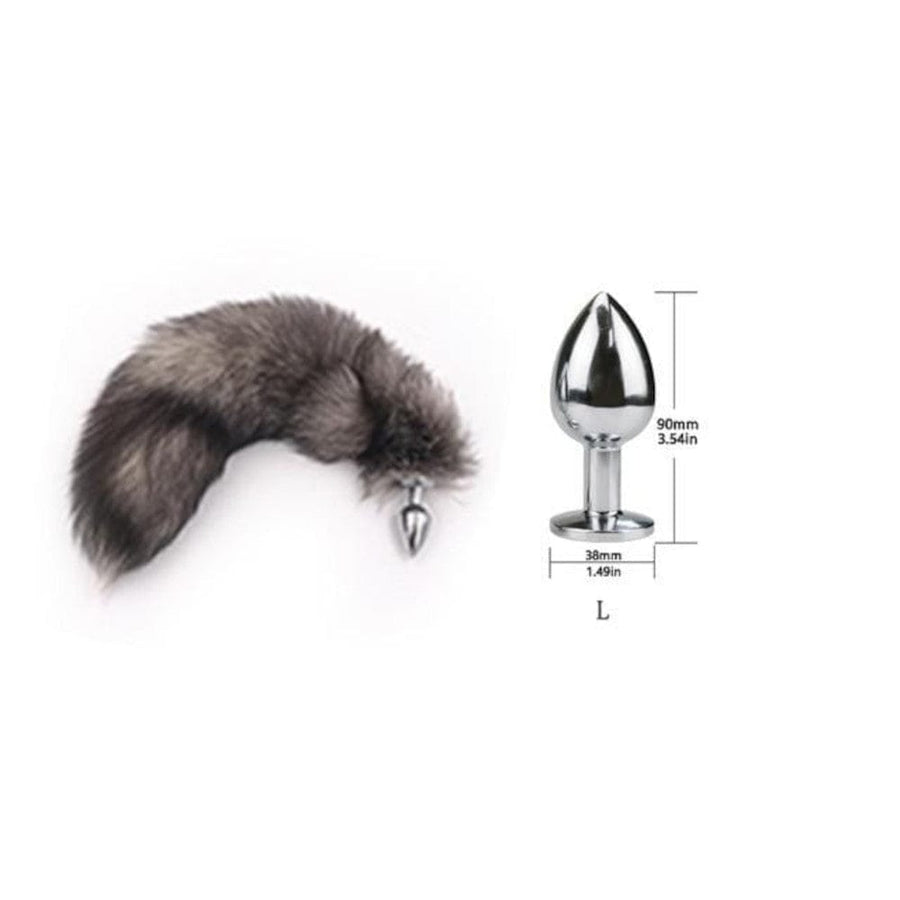 Realistic Animal Metallic Tail Butt Plug BDSM, gallery view 10