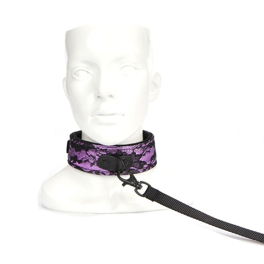 Lace & Velvet Bondage Collar BDSM, gallery view 2