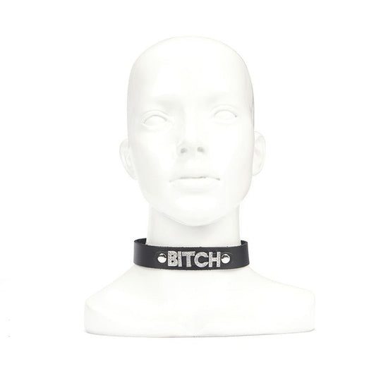 Black Leather Slave Collar BDSM product view