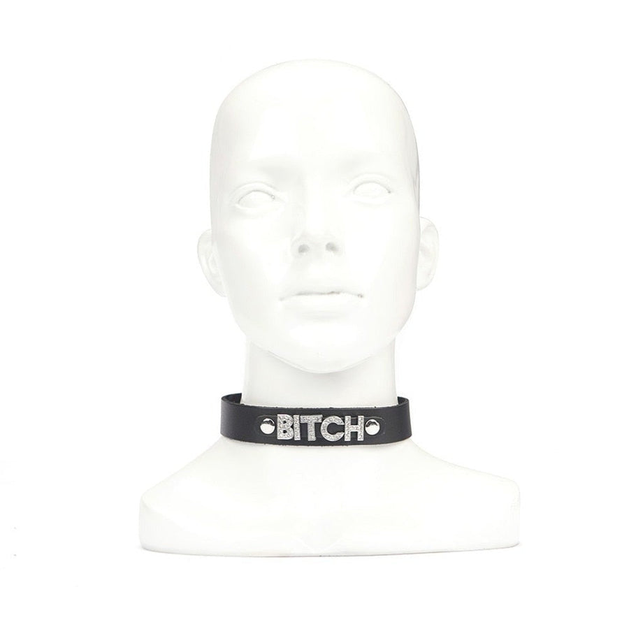 Black Leather Slave Collar BDSM product view