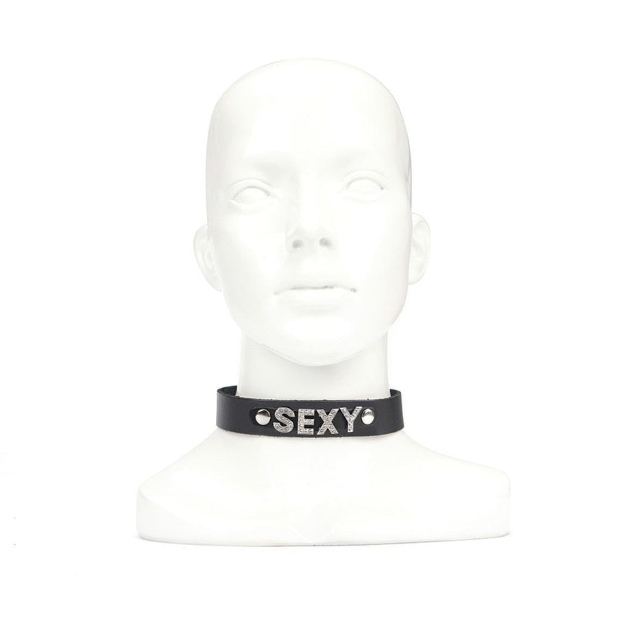Black Leather Slave Collar BDSM, gallery view 3