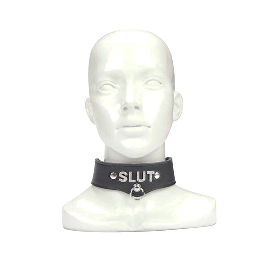 Jewelled BDSM Slave Leather Collar product view