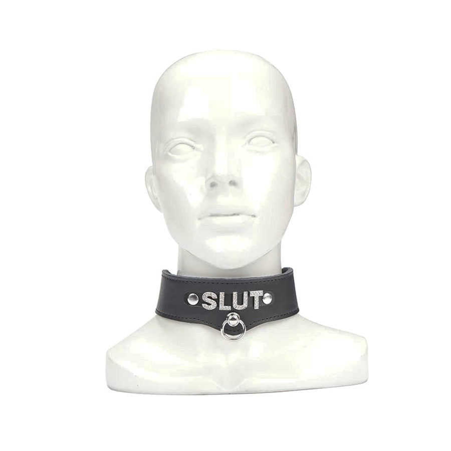 Jewelled BDSM Slave Leather Collar product view