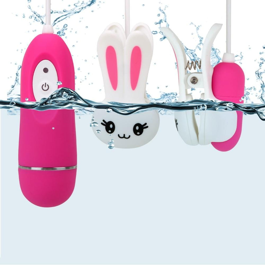 BDSM Cute Bunny Vibrating Nipple Clamps, gallery view 5