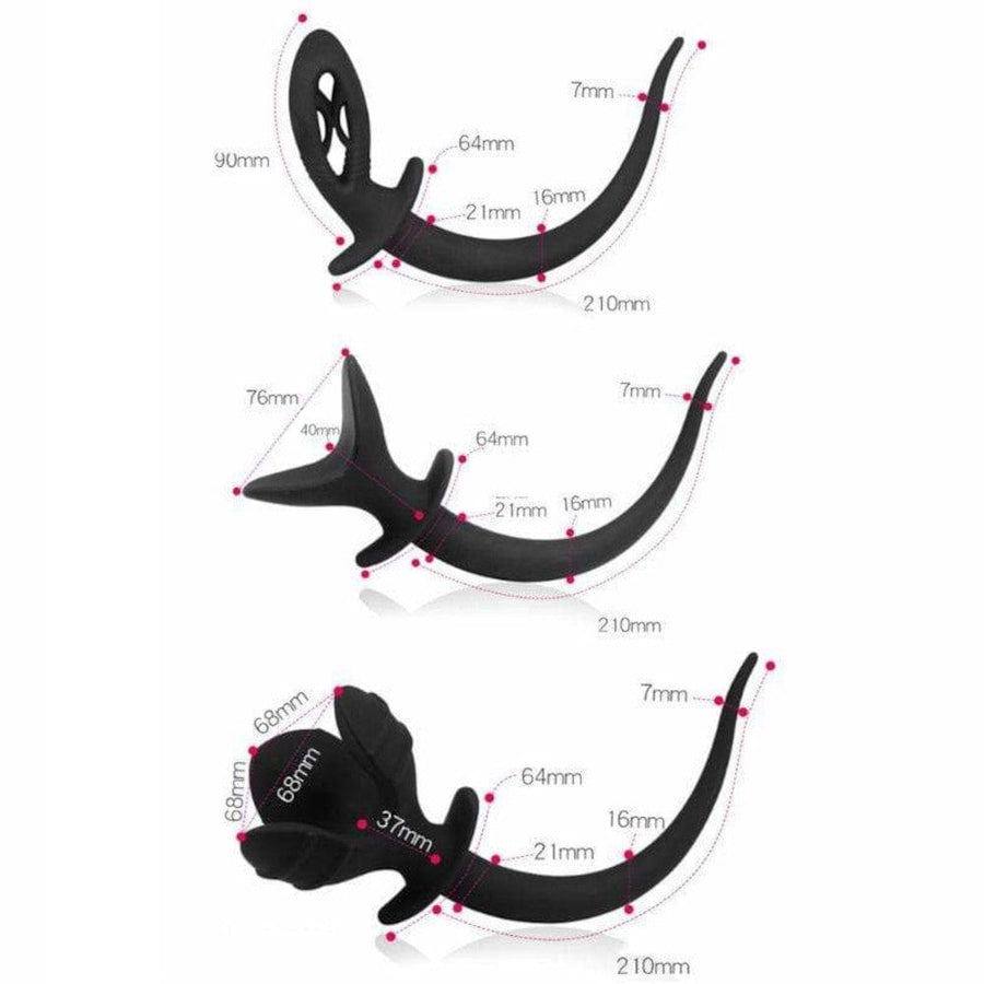 Expanding Silicone Dog Tail Butt Plug, gallery view 5