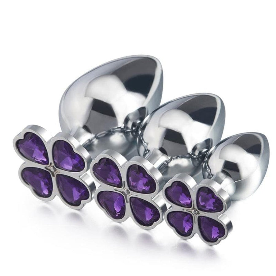 Random Four Leaf Clover Jeweled Butt Plug BDSM, gallery view 2