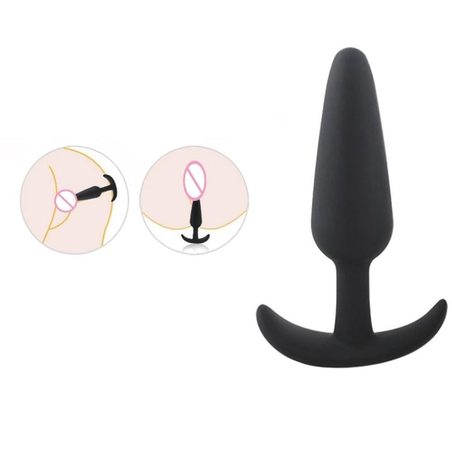 Sai-Shaped Black Silicone Butt Plug BDSM, gallery view 4
