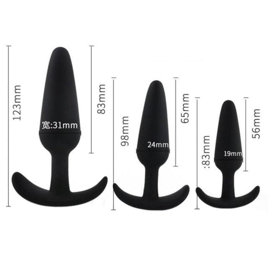 Sai-Shaped Black Silicone Butt Plug BDSM, gallery view 5