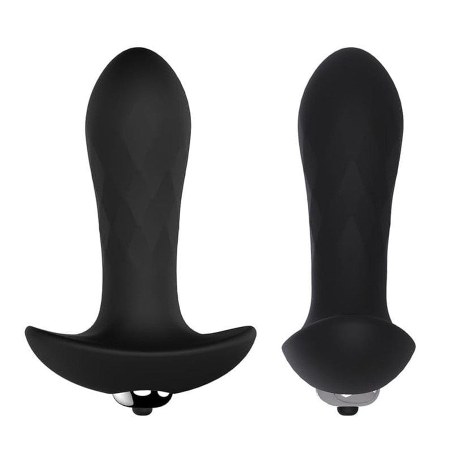 7-Speed Black Silicone Vibrating Butt Plug, gallery view 2