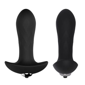 7-Speed Black Silicone Vibrating Butt Plug