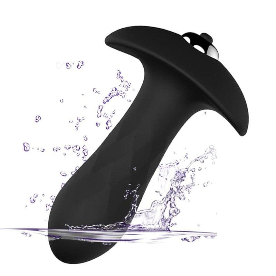 7-Speed Black Silicone Vibrating Butt Plug, gallery view 3