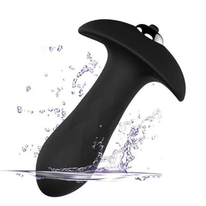 7-Speed Black Silicone Vibrating Butt Plug