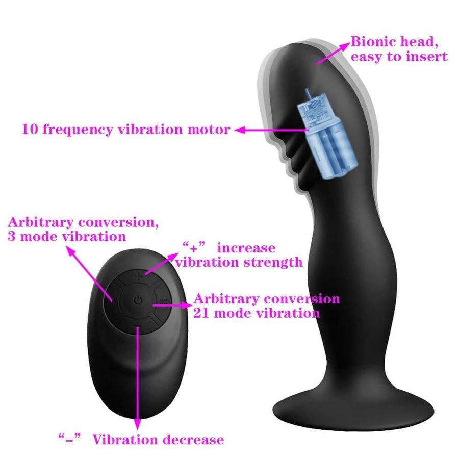 Long Curvy Cock Vibrating Butt Plug BDSM, gallery view 9